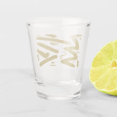 トライバルホワイトと金ゴールド ショットグラス (裏面)