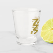 トライバルホワイトと金ゴールド ショットグラス (左)