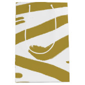 トライバルホワイトと金ゴールド ミディアムペーパーバッグ (正面)