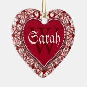 トライバルホワイトレッドネームドアシンボルや象徴オーナメント セラミックオーナメント (右)