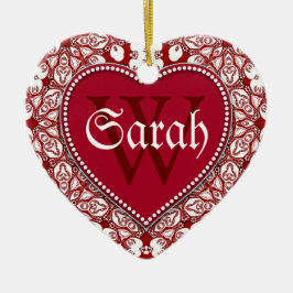 トライバルホワイトレッドネームドアシンボルや象徴オーナメント セラミックオーナメント