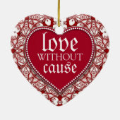 トライバルホワイトレッドネームドアシンボルや象徴オーナメント セラミックオーナメント (裏面)