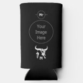 トライバルホワイトロングーンブルブルスカルウィホワイトフェザー スリム缶クーラー (裏面)