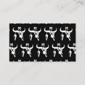 トライバルホワイトロングーンブルブルスカルウィホワイトフェザー 名刺 (正面)