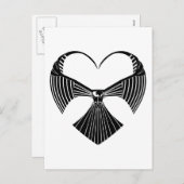 トライバルホークバレンタインデーハートポストカー シーズンポストカード (正面/裏面)