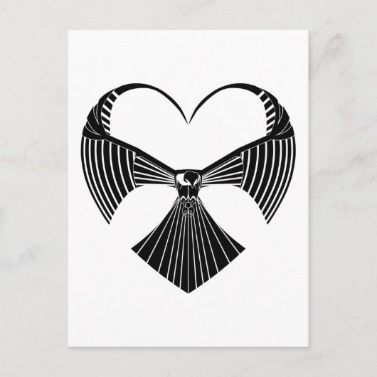 トライバルホークバレンタインデーハートポストカー シーズンポストカード (正面)