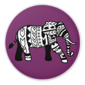 トライバルボヘミアンゾウ セラミックノブ (正面)