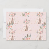 トライバルボホエレファントワイルドワン誕生日写真 招待状 (裏面)