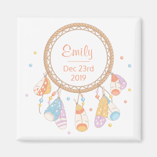 トライバルボホドリームキャッチャー新生児キープサケ マグネット (正面)