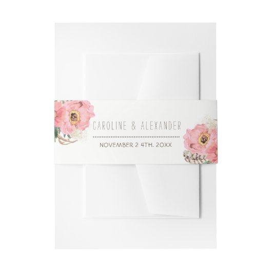 トライバルボホフェザーズウッドランドベリーバンド 招待状ベリーバンド (正面例)