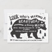 トライバルボホベア誕生日招待状ワイルドワン！ 招待状 (正面)