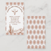 トライバルボホロデオ赤ちゃんシャワーおむつラッフルインサート 名刺 (正面/裏面)