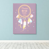 トライバルボホードリームキャッチャーオンパープル引用文 キャンバスプリント (インサイチュ (ウッドフロア))