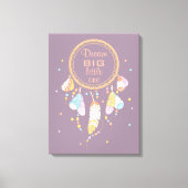 トライバルボホードリームキャッチャーオンパープル引用文 キャンバスプリント (正面)