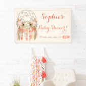 トライバルボホードリームキャッチャーベビーピーチコーラル 横断幕 (インサイチュ)