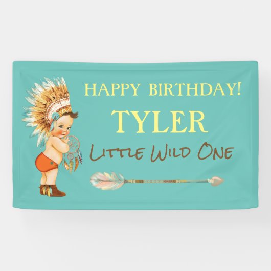 トライバルボーイヘアドレス先住民アメリカンアロー 横断幕 (横)