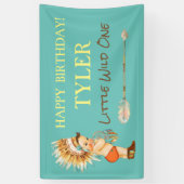 トライバルボーイヘアドレス先住民アメリカンアロー 横断幕 (縦)