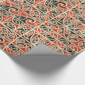 トライバルマオリKowhaiwhai Koruニュージーランドパターン ラッピングペーパー (角)