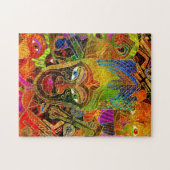 トライバルマスクカラフルコラージュ ジグソーパズル (横)