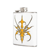 トライバルマスクデザイン – オレンジ フラスク (左)