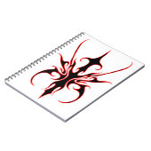 トライバルマスクデザイン – 黒と赤 ノートブック (左側)