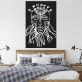 トライバルマスク キャンバスプリント (インサイチュ (寝室))