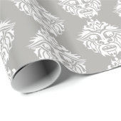 トライバルマスク – グレイ光沢ラッピング紙、30" x 6' ラッピングペーパー (ロールコーナー)