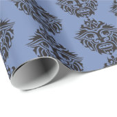 トライバルマスク – ブルーグレー光沢ラッピング紙、30" ラッピングペーパー (ロールコーナー)