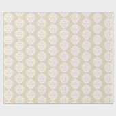 トライバルマスク – ベージュ光沢ラッピング紙、30" x 6 ラッピングペーパー (フラット)