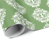 トライバルマスク – 緑の光沢ラッピング紙、30" x 6 ラッピングペーパー (ロールコーナー)
