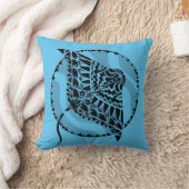 トライバルマンタレイブルー装飾用クッション クッション (ブランケット)