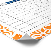 トライバルマンダラオレンジのタイムポスター ポスター (角)