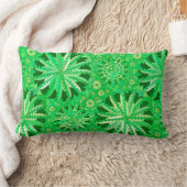 トライバルマンダラプリントエメラルド&ライムグリーン ランバークッション (ブランケット)