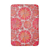 トライバルマンダラプリントコーラル赤と白 バスマット (正面縦)
