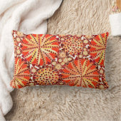 トライバルマンダラプリント、錆オレンジと茶色 ランバークッション (ブランケット)