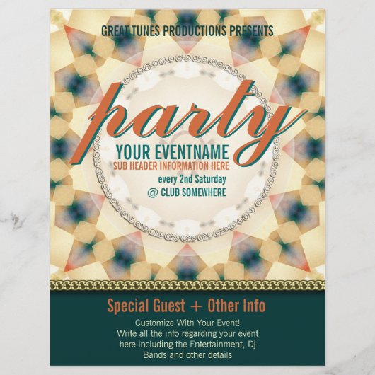 トライバルモダンサンシャインレディメイドパーティーフライヤー チラシ (正面)