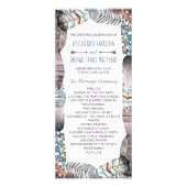 トライバルモダンフェザーズボヘミアン結婚式 プログラム (正面)