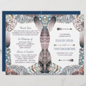 トライバルモダンフェザーズボヘミアン結婚式 プログラム (正面/裏面)