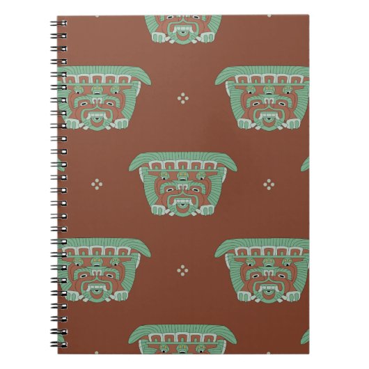 トライバルモチーフとシームレスな幾何学的パターン。H ノートブック (正面)