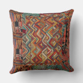 トライバルモチーフのソファ用の大きな枕 クッション (裏面)