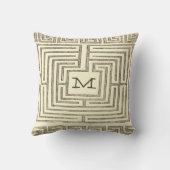 トライバルモノグラムギリシャ鍵パターンデザイン枕 クッション (裏面)