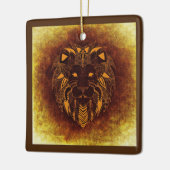 トライバルライオンオーナメント セラミックオーナメント (左)