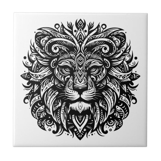 トライバルライオン タイル (正面)