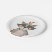 トライバルラクーン紙プレートワイルドワンウッドランドボホ ペーパープレート (アングル)