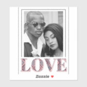 トライバルラブタイポグラフィカスタマイズ写真 シール (シート)