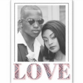 トライバルラブタイポグラフィカスタマイズ写真 シール (正面)