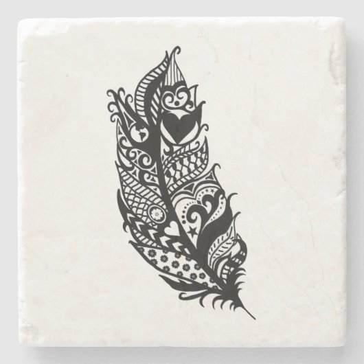 トライバルラブフェザーコースター ストーンコースター (正面)