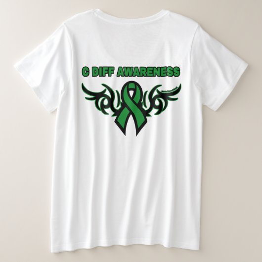 トライバルリボン…C相違 プラスサイズTシャツ (デザイン裏面)