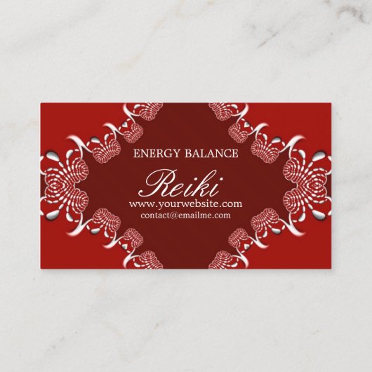 トライバルレッドシルバーコム霊気ヨガビジネスカード 名刺 (裏面)