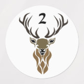 トライバルレッドスタグモノグラム防水 ラベル (デザイン2)